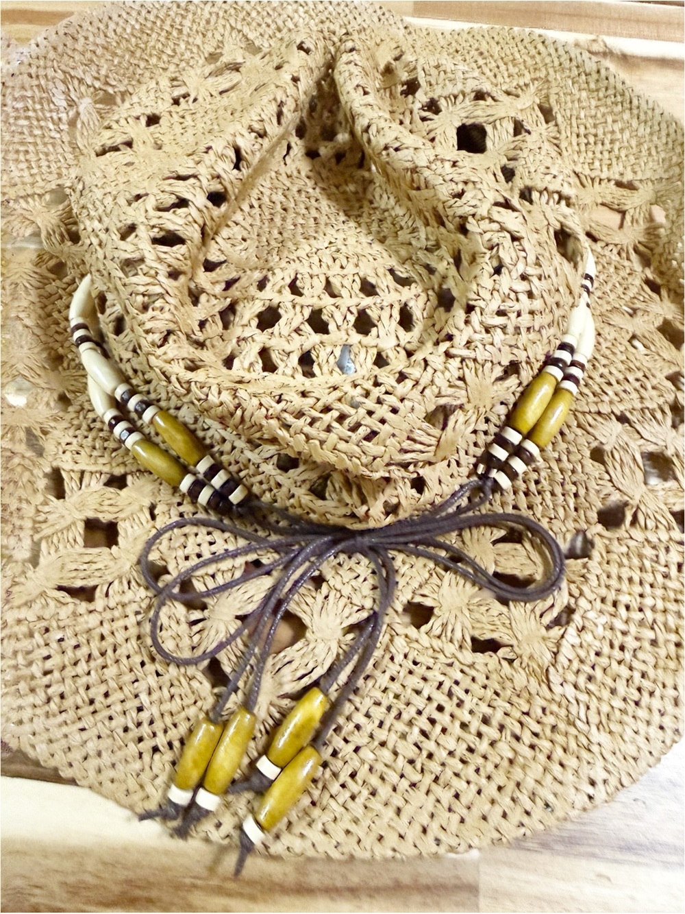 8 Other Reasons Revolve Coastal Cowboy Hat in Natural Beaded Turquoise $59 MSRP - Picture 5 of 7